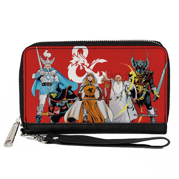 Buckle-Down PU Zip Around Wallet Rectangle - Dungeons & Dragons Five Action Figure Group Pose Red