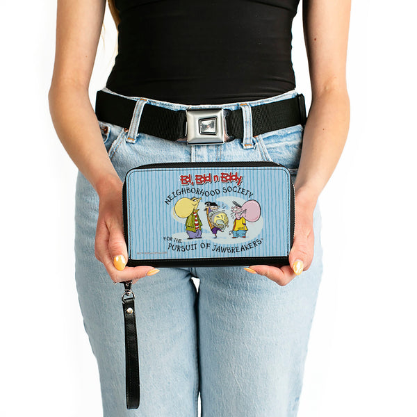 Buckle-Down PU Zip Around Wallet Rectangle - ED EDD N EDDY JAWBREAKERS Pose And Title Logo Blues