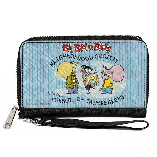 Buckle-Down PU Zip Around Wallet Rectangle - ED EDD N EDDY JAWBREAKERS Pose and Title Logo Blues