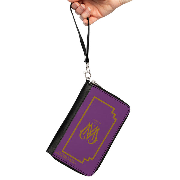 Buckle-Down PU Zip Around Wallet Rectangle - Fantastic Beasts The Crimes Of Grindelwald MINISTRY OF MAGIC Icon Purple/Gold