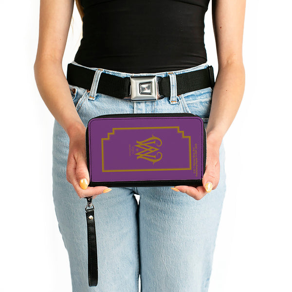 Buckle-Down PU Zip Around Wallet Rectangle - Fantastic Beasts The Crimes Of Grindelwald MINISTRY OF MAGIC Icon Purple/Gold