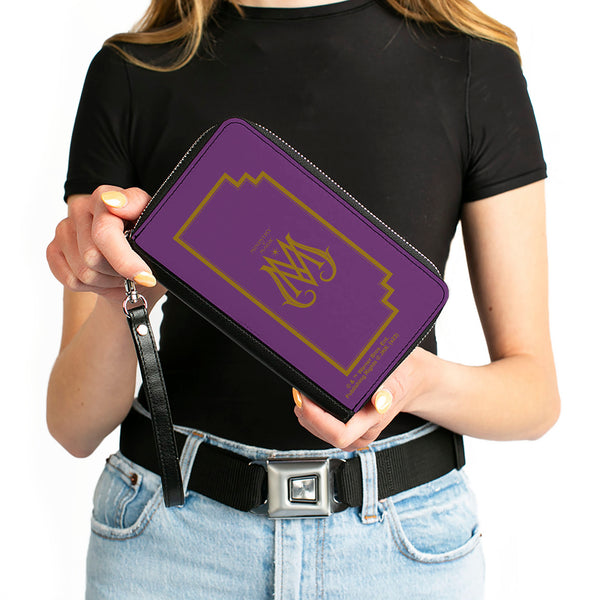Buckle-Down PU Zip Around Wallet Rectangle - Fantastic Beasts The Crimes Of Grindelwald MINISTRY OF MAGIC Icon Purple/Gold