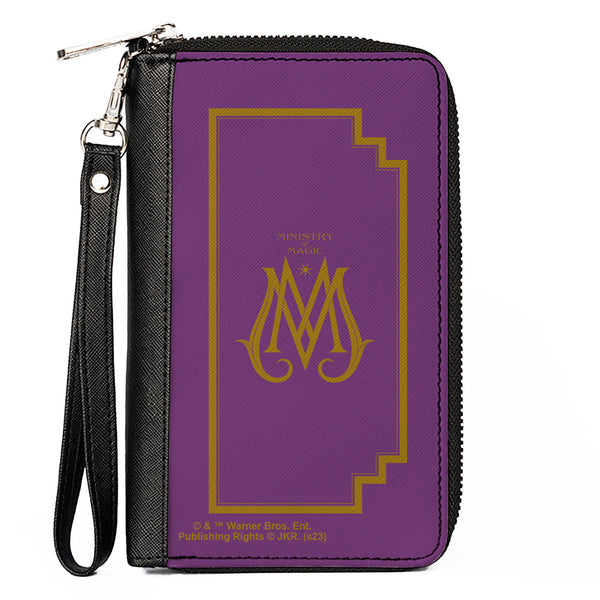 Buckle-Down PU Zip Around Wallet Rectangle - Fantastic Beasts The Crimes of Grindelwald MINISTRY OF MAGIC Icon Purple/Gold