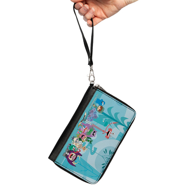 Buckle-Down PU Zip Around Wallet Rectangle - Foster's Home For Imaginary Friends Group Pose Blues