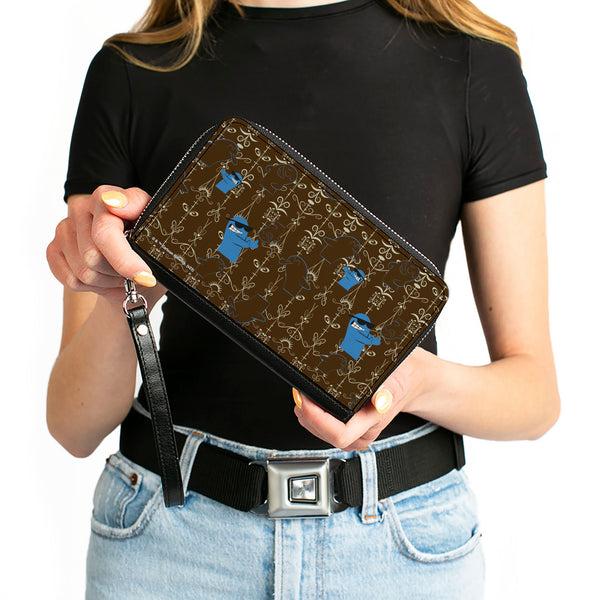 Buckle-Down PU Zip Around Wallet Rectangle - Foster's Home For Imaginary Friends Bloo Poses Black/White