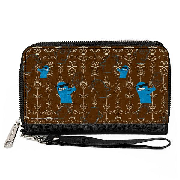 Buckle-Down PU Zip Around Wallet Rectangle - Foster's Home for Imaginary Friends Bloo Poses Black/White