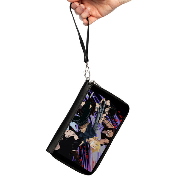 Buckle-Down PU Zip Around Wallet Rectangle - Fullmetal Alchemist Brotherhood Edward And Three Homunculi Group Scene