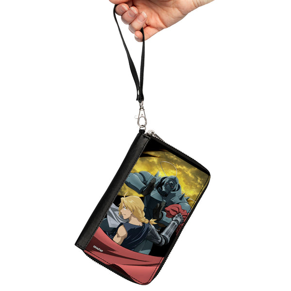 Buckle-Down PU Zip Around Wallet Rectangle - Fullmetal Alchemist Brotherhood Elric Brothers Yellow Sky Pose
