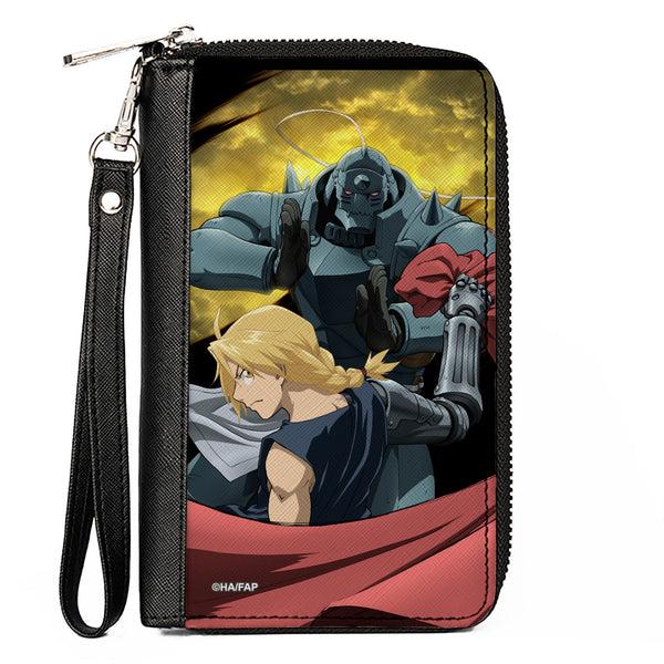 Buckle-Down PU Zip Around Wallet Rectangle - Fullmetal Alchemist Brotherhood Elric Brothers Yellow Sky Pose