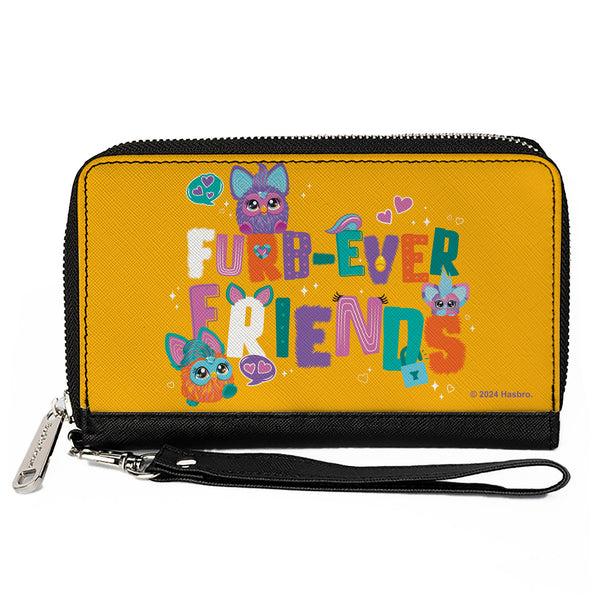 Buckle-Down PU Zip Around Wallet Rectangle - Furby FURB-EVER FRIENDS Group Pose Orange/Multi Color