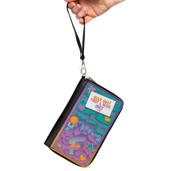 Buckle-Down PU Zip Around Wallet Rectangle - Furby KEEP OUT FURBY & BESTIE ONLY Fur Icons Multi Color