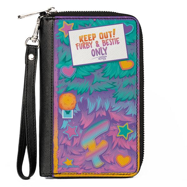 Buckle-Down PU Zip Around Wallet Rectangle - Furby KEEP OUT FURBY & BESTIE ONLY Fur Icons Multi Color
