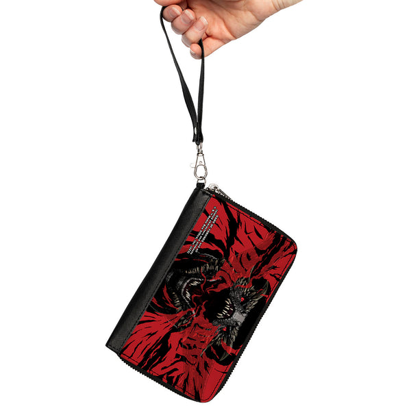 Buckle-Down PU Zip Around Wallet Rectangle - Game Of Thrones DRACARYS Dragon Fire Black/Reds