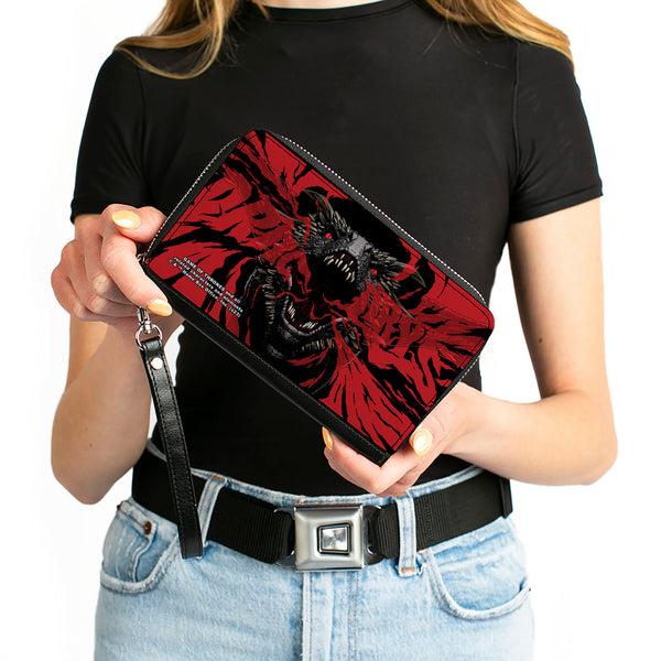 Buckle-Down PU Zip Around Wallet Rectangle - Game Of Thrones DRACARYS Dragon Fire Black/Reds
