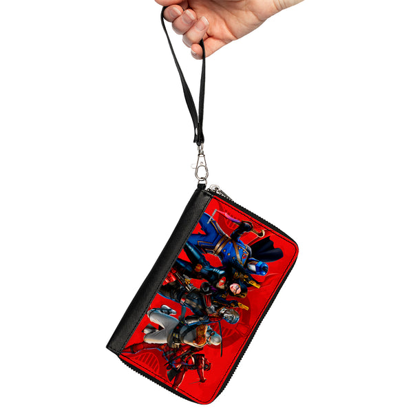 Buckle-Down PU Zip Around Wallet Rectangle - GI Joe COBRA Agents Group Pose And Logo Reds