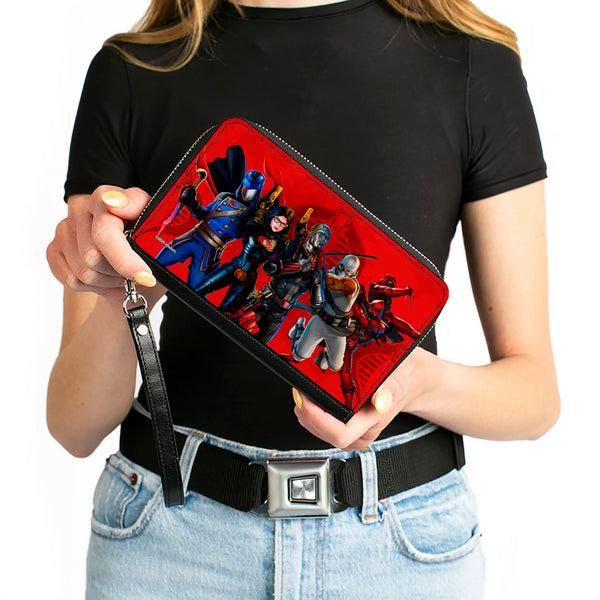 Buckle-Down PU Zip Around Wallet Rectangle - GI Joe COBRA Agents Group Pose And Logo Reds