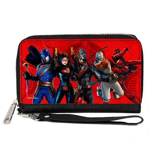 Buckle-Down PU Zip Around Wallet Rectangle - GI Joe COBRA Agents Group Pose and Logo Reds
