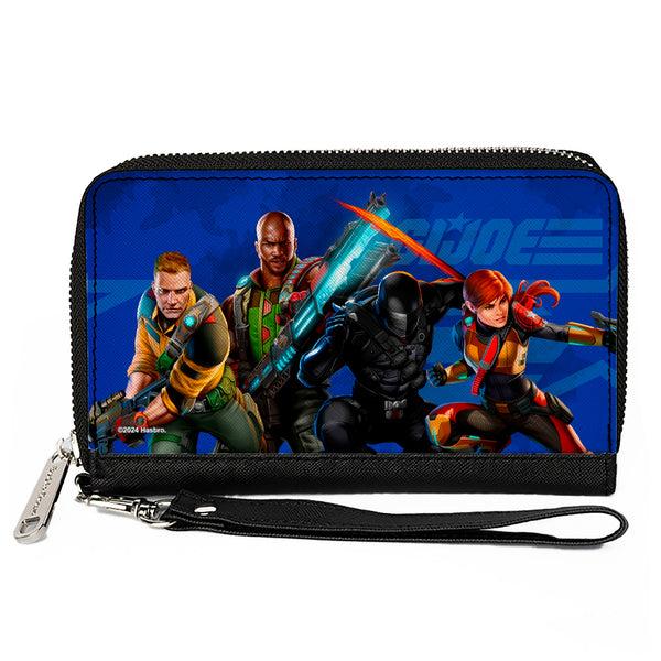 Buckle-Down PU Zip Around Wallet Rectangle - GI Joe Unit Agents Group Pose and Logo Blues