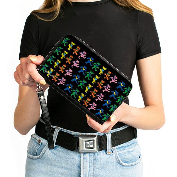 Buckle-Down PU Zip Around Wallet Rectangle - Grateful Dead Dancing Bears Black/Multi Color