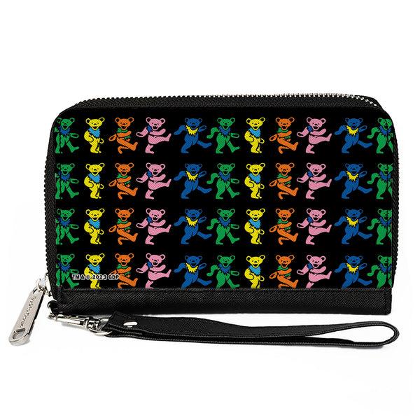 Buckle-Down PU Zip Around Wallet Rectangle - Grateful Dead Dancing Bears Black/Multi Color