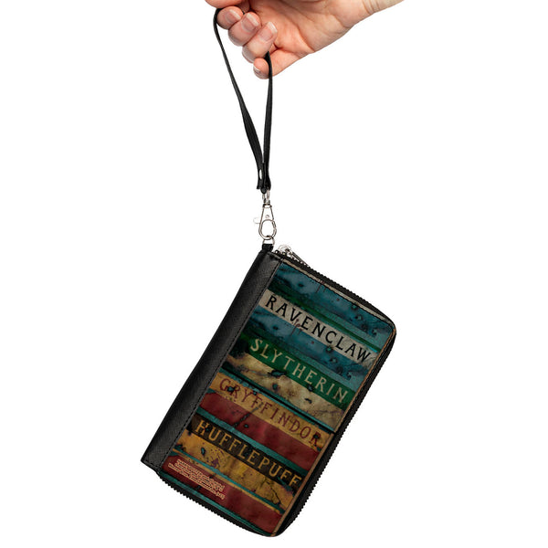 Buckle-Down PU Zip Around Wallet Rectangle - GRYFFINDOR & HUFFLEPUFF Burnt Banners