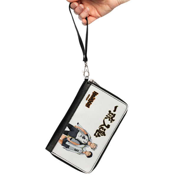 Buckle-Down PU Zip Around Wallet Rectangle - HAIKYU Fukurodani Academy Bokuto And Akaashi Players Pose White