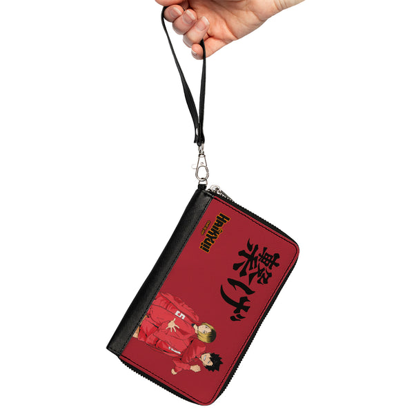 Buckle-Down PU Zip Around Wallet Rectangle - HAIKYU Nekoma High School Kozume And Kuroo CONNECT Pose Red
