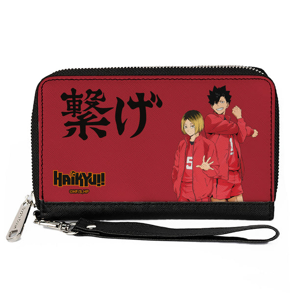 Buckle-Down PU Zip Around Wallet Rectangle - HAIKYU Nekoma High School Kozume and Kuroo CONNECT Pose Red