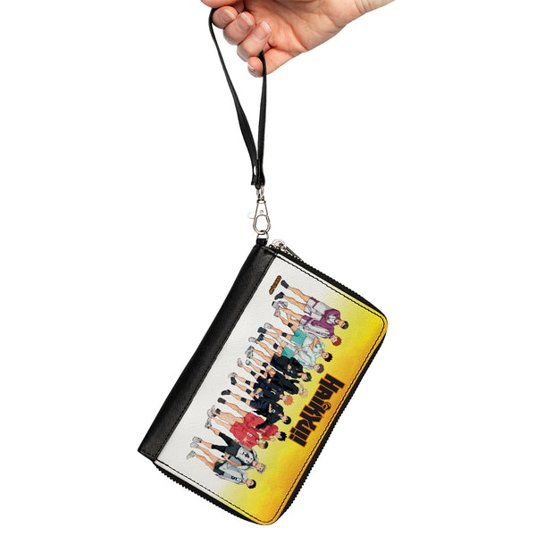 Buckle-Down PU Zip Around Wallet Rectangle - HAIKYU Six Volleyball Team Player Pairs Line Up Yellows