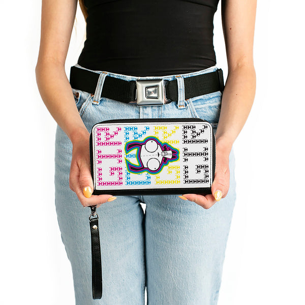 Buckle-Down PU Zip Around Wallet Rectangle - Invader Zim GIR Pose And Text White/Multi Color