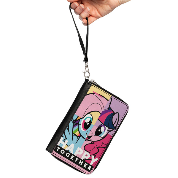 Buckle-Down PU Zip Around Wallet Rectangle - My Little Pony HAPPY TOGETHER Face Mix Up Blocks