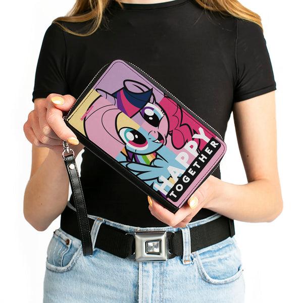 Buckle-Down PU Zip Around Wallet Rectangle - My Little Pony HAPPY TOGETHER Face Mix Up Blocks