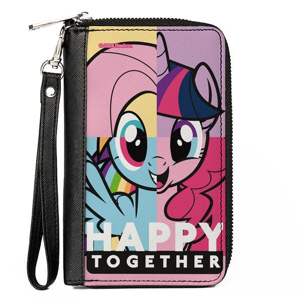 Buckle-Down PU Zip Around Wallet Rectangle - My Little Pony HAPPY TOGETHER Face Mix Up Blocks