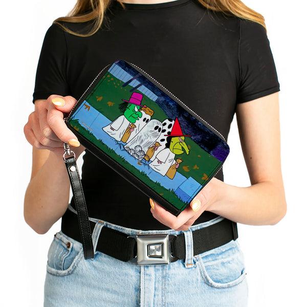Buckle-Down PU Zip Around Wallet Rectangle - Peanuts Gang Halloween Trick Or Treat Group Pose