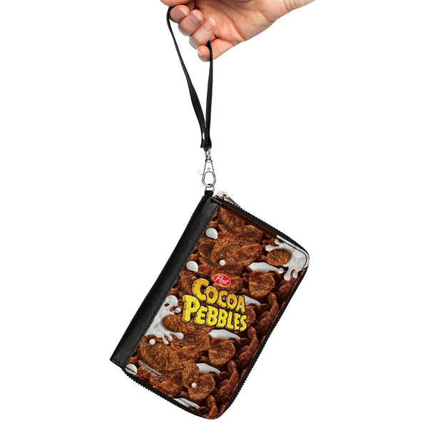 Buckle-Down PU Zip Around Wallet Rectangle - POST COCOA PEBBLES Logo And Vivid Cereal Browns