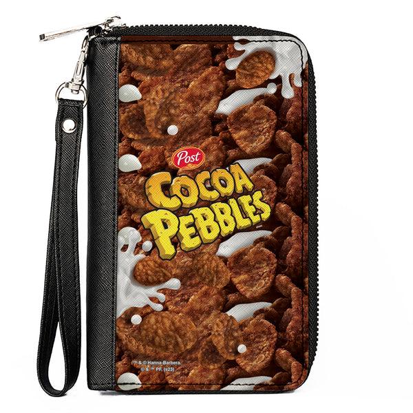 Buckle-Down PU Zip Around Wallet Rectangle - POST COCOA PEBBLES Logo and Vivid Cereal Browns