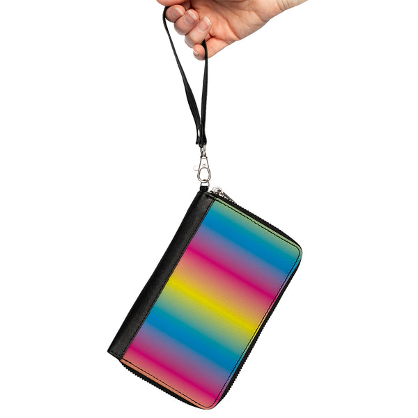 Buckle-Down PU Zip Around Wallet Rectangle - Rainbow Ombre