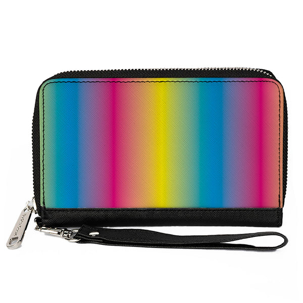 Buckle-Down PU Zip Around Wallet Rectangle - Rainbow Ombre