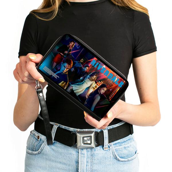 Buckle-Down PU Zip Around Wallet Rectangle - RIVERDALE 6-Character Diner Group Pose