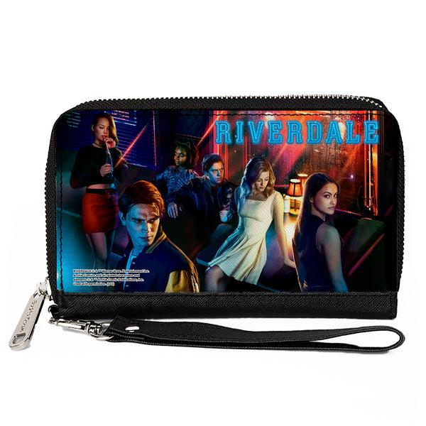Buckle-Down PU Zip Around Wallet Rectangle - RIVERDALE 6-Character Diner Group Pose