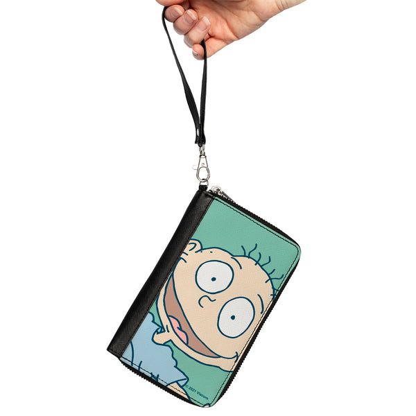 Buckle-Down PU Zip Around Wallet Rectangle - Rugrats Tommy Pickles Face CLOSE-UP Seafoam Green