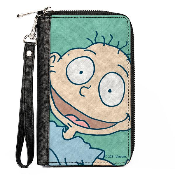 Buckle-Down PU Zip Around Wallet Rectangle - Rugrats Tommy Pickles Face CLOSE-UP Seafoam Green