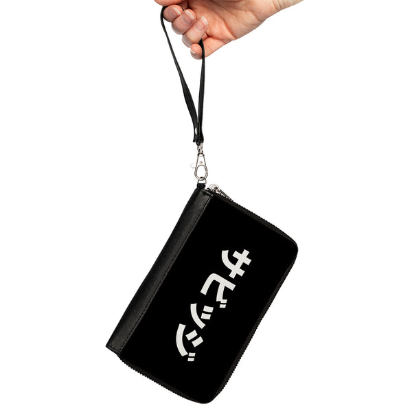 Buckle-Down PU Zip Around Wallet Rectangle - SAVAGE Kanji Black/White