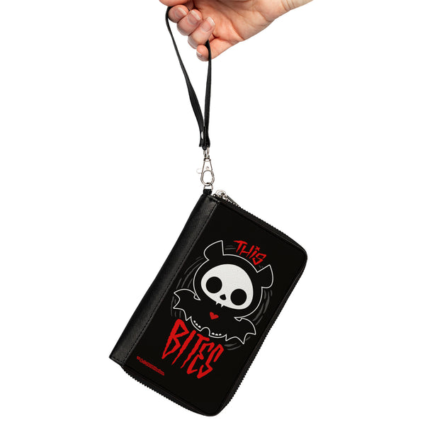 Buckle-Down PU Zip Around Wallet Rectangle - SKELANIMALS Diego The Bat Fog Pose This Bites