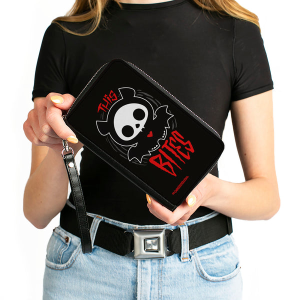 Buckle-Down PU Zip Around Wallet Rectangle - SKELANIMALS Diego The Bat Fog Pose This Bites