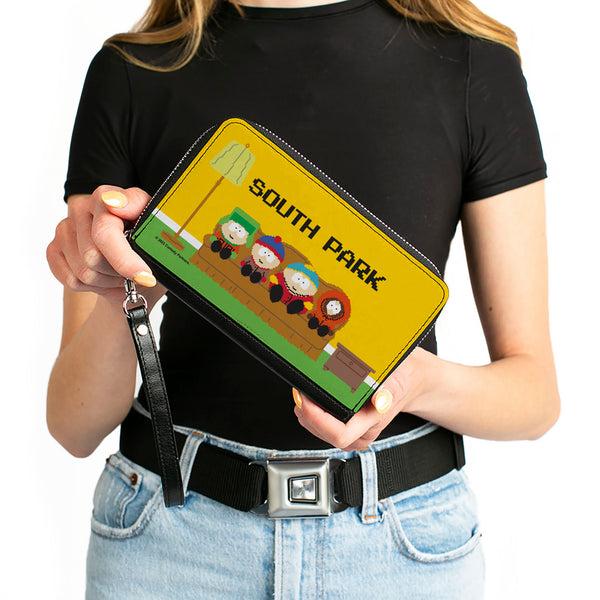 Buckle-Down PU Zip Around Wallet Rectangle - SOUTH PARK Boys 8-Bit Couch Pose Yellow