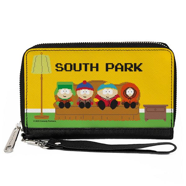 Buckle-Down PU Zip Around Wallet Rectangle - SOUTH PARK Boys 8-Bit Couch Pose Yellow