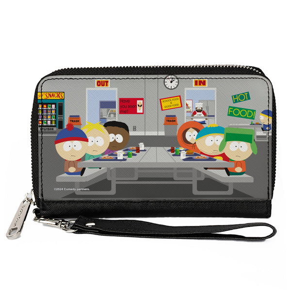 Buckle-Down PU Zip Around Wallet Rectangle - South Park Boys Group Cafeteria Table Scene