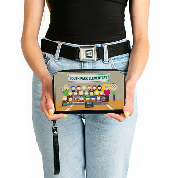 Buckle-Down PU Zip Around Wallet Rectangle - SOUTH PARK ELEMENTARY 4th Grade Class Picture