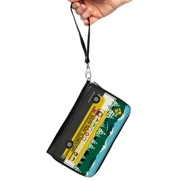 Buckle-Down PU Zip Around Wallet Rectangle - SOUTH PARK ELEMENTARY School Bus Character Group Scene